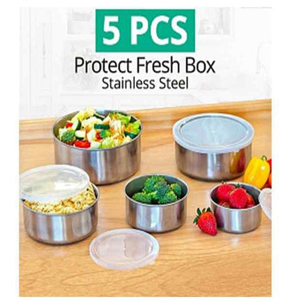 5 PIECES STAINLESS STEEL BOWL SET WITH BOX