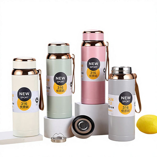1000ml Vacuum Flask Water Bottle 316 Stainless Steel Rose Gold Lid