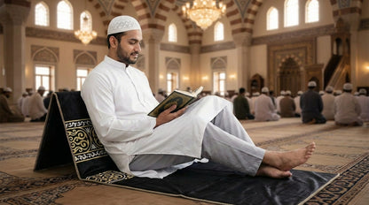 Foldable Janamaz with Backrest – Premium Turkish Style Prayer Mat //Black