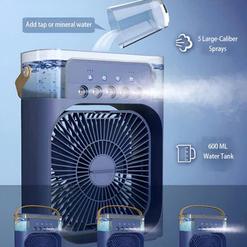 Humidifier Cooling Fan, Personal USB Air Cooler Fan, Mini Air Freshener Cooling Fan, Water Mist Humidification Fan, 3 In 1 Portable Fan Air Conditioner