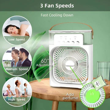 Humidifier Cooling Fan, Personal USB Air Cooler Fan, Mini Air Freshener Cooling Fan, Water Mist Humidification Fan, 3 In 1 Portable Fan Air Conditioner