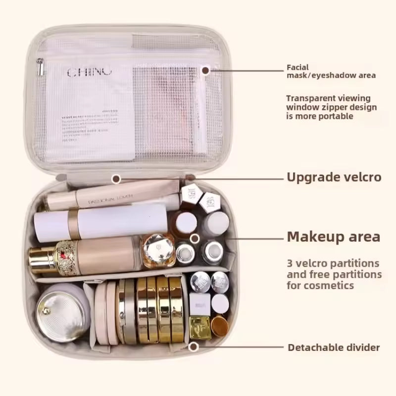 Luxury PU Leather Large Capacity Makeup Bag The Perfect Travel Cosmetic Organizer