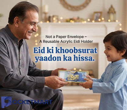 Pack Of 5 Eid Acrylic Envelope Lifafa memorable Gift
