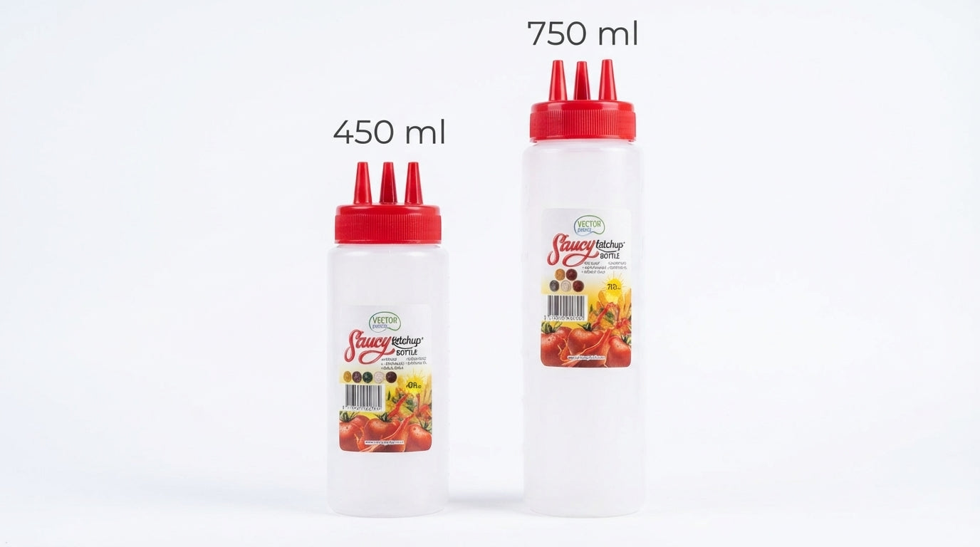 Triple Nozzle Ketchup Bottle 500ml