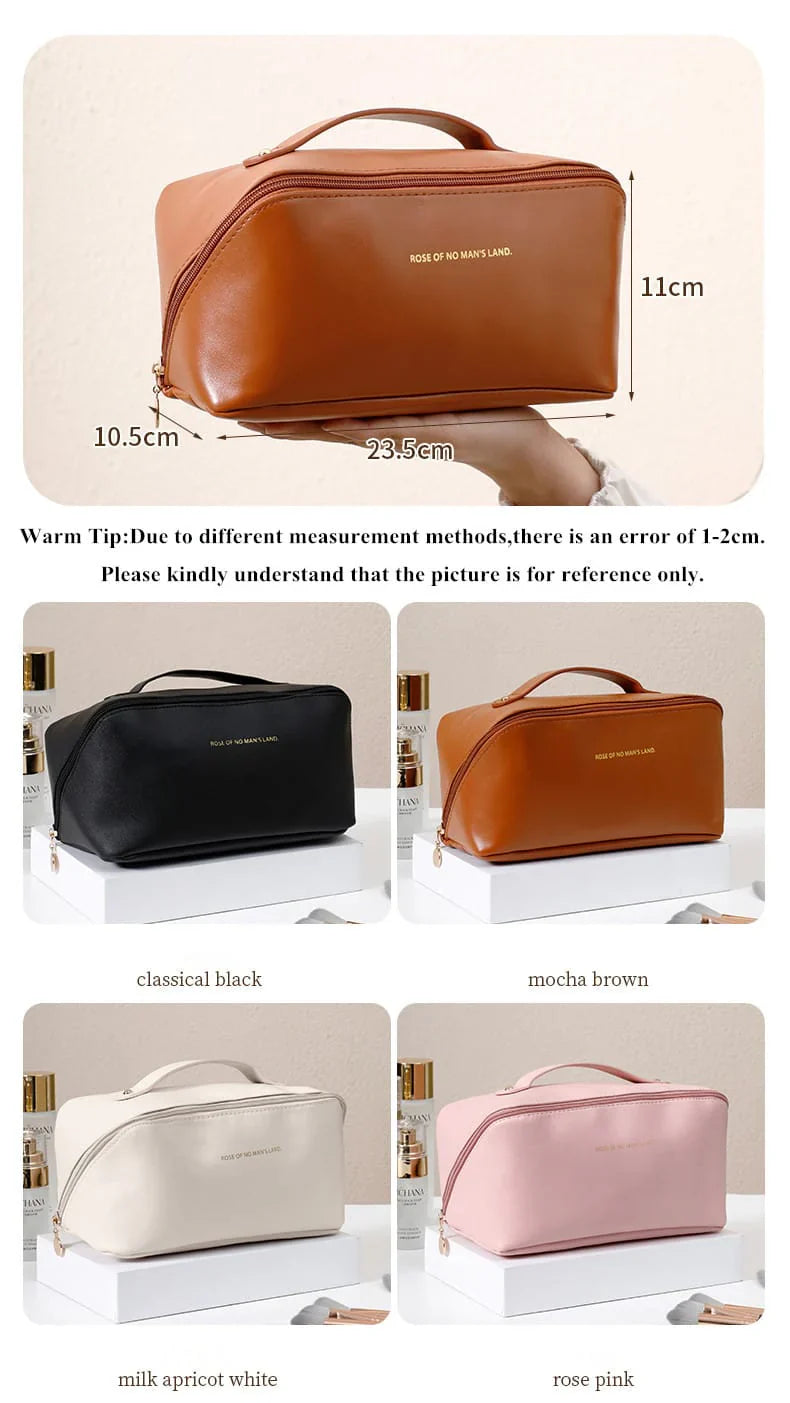 PU Leather Portable Makeup Pouch Cosmetic Bag