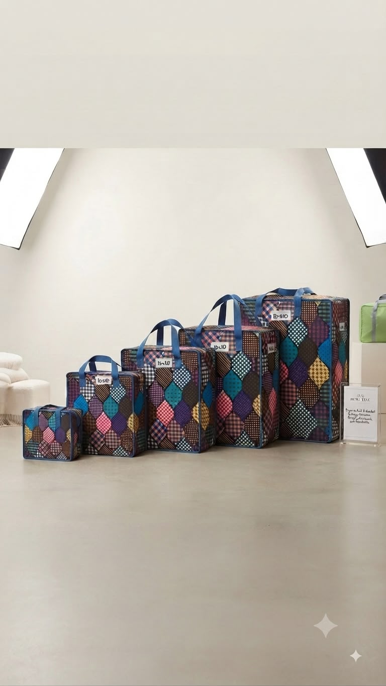 Laundry Shopping Bags - Random Coloured 170 GSM Jumbo Strong Reusable Waterproof Storage Bag with Zipper and Handle for Travel, Moving, Packing Cloths
