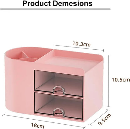 Small Desk Organizer with Drawer, Multi-Functional Pen Pencil Holder Storage Box, Desk Organizers