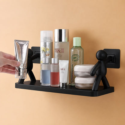 Wall Mounted bathroom shelf organizer Black & white