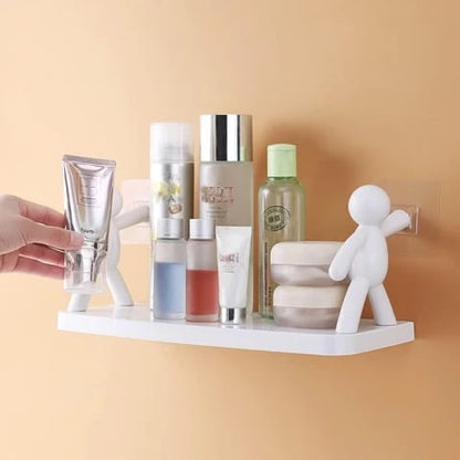 Wall Mounted bathroom shelf organizer Black & white