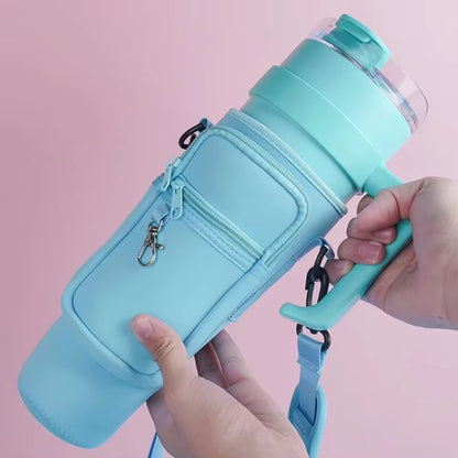 Water Bottle Carrier Bag for Stanley 40oz Tumbler with Phone Pocket And Adjustable Strap