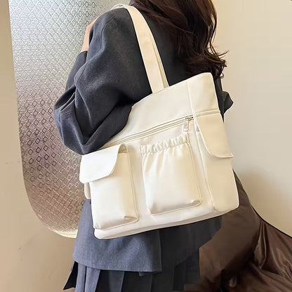 Women'S Shoulder Handbag Tote, Casual and Everyday Carry, Multi Pocket Lightweight Nylon Bag