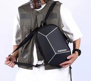 Hard Sling Bag With USB Port & Password Lock | Polyester Backpack | Anti-Theft Backpacks | Chest Bags