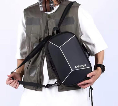 Hard Sling Bag With USB Port & Password Lock | Polyester Backpack | Anti-Theft Backpacks | Chest Bags