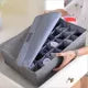 Underwear Socks Storage Organizer with Lids Foldable Closet Drawer Divider 24 Cells, Storage Box for Socks Underwear