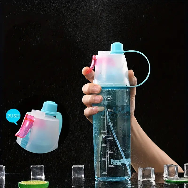 2 in 1 Drink and Mist Water Bottle, Sports Spray Water Bottle Straw Outdoor Bicycle