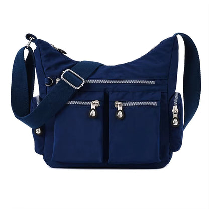 Nylon Shoulder Bag Waterproof Lightweight Crossbody Bag Large Capacity Casual Tote Handbag For Women Girls