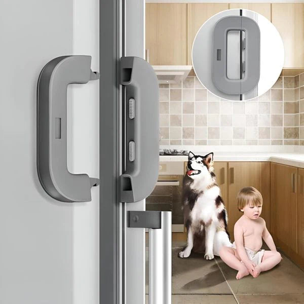 Child Safety Refrigerator Lock – Self-Adhesive Double Button Childproof Freezer Door Lock (Multicolor)