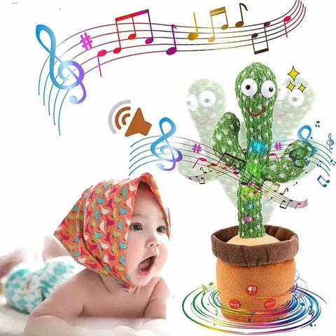 Dancing Cactus Toy Rechargeable with Music, Singing, Talking, Lightning, Wriggle- Funny talk back toy For Kids- High Quality