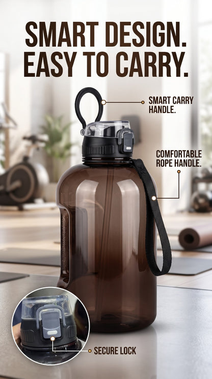 2L Gym Water Bottle With Straw & Handle BPA Free