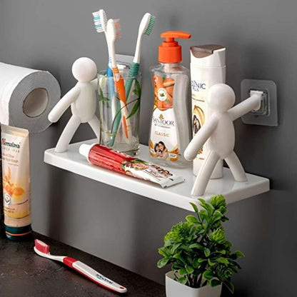 Wall Mounted bathroom shelf organizer Black & white