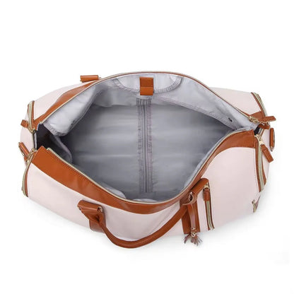 3 in 1 Hanging Suitcase Suit Weekender Travel Bag PU Leather Large Capacity Multifunctional