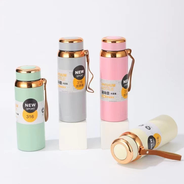 1000ml Vacuum Flask Water Bottle 316 Stainless Steel Rose Gold Lid