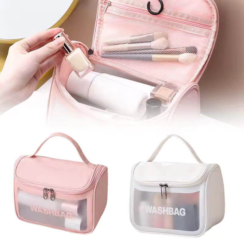 Multifunctional Cosmetic Bag - PVC+PU - Portable Waterproof Transparent Makeup Bag