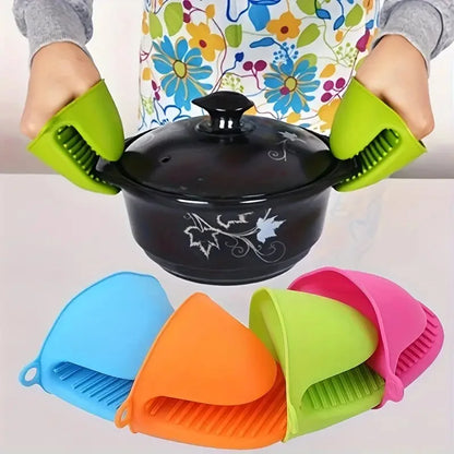 Silicone Pot Holder Gloves Pair Non-Slip Grip Anti-Scalding