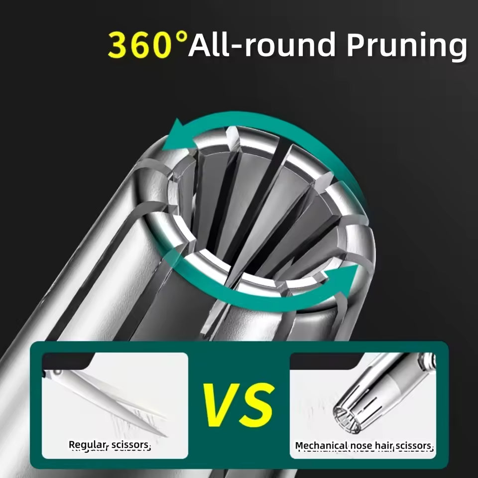 Nose Hair Trimmer - Stainless Steel - Manual Washable Portable