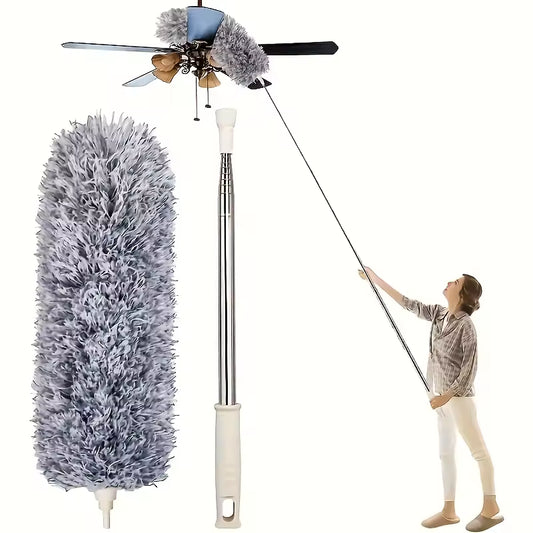 Extendable Grey Duster Microfiber - Bendable With Stainless Steel Rod