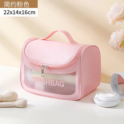 Multifunctional Cosmetic Bag - PVC+PU - Portable Waterproof Transparent Makeup Bag