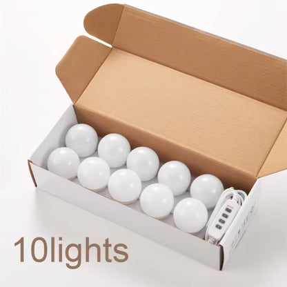 Illuminate Your Beauty: 3-Color 10 LED Bulbs Adjustabel LED Vanity Mirror Lights with USB Power