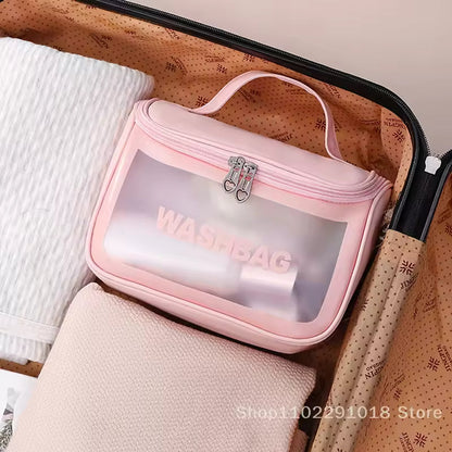 Multifunctional Cosmetic Bag - PVC+PU - Portable Waterproof Transparent Makeup Bag