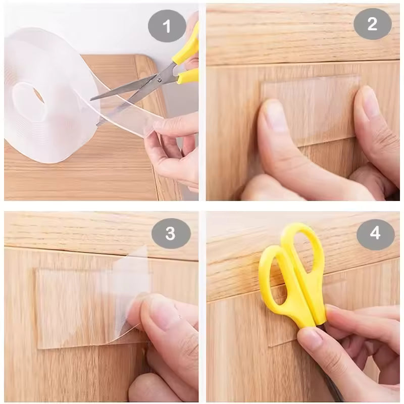 Strong, Reusable & Transparent Nano / Double Tape: The Ultimate Waterproof Adhesive for Every DIY Project.