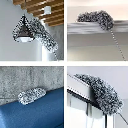 Extendable Grey Duster Microfiber - Bendable With Stainless Steel Rod