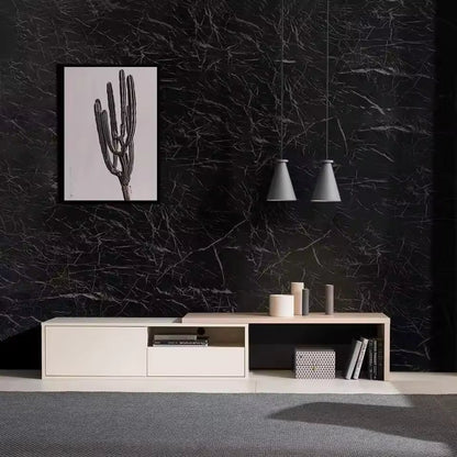 Transform Your Kitchen with Black Marble self adhesive WallPaper  - Waterproof & Easy to Apply