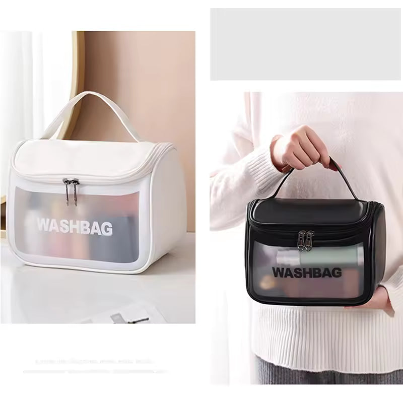 Multifunctional Cosmetic Bag - PVC+PU - Portable Waterproof Transparent Makeup Bag