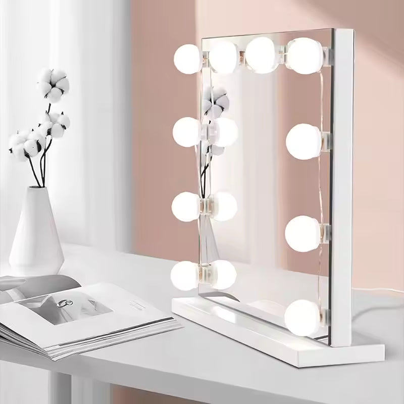 Illuminate Your Beauty: 3-Color 10 LED Bulbs Adjustabel LED Vanity Mirror Lights with USB Power