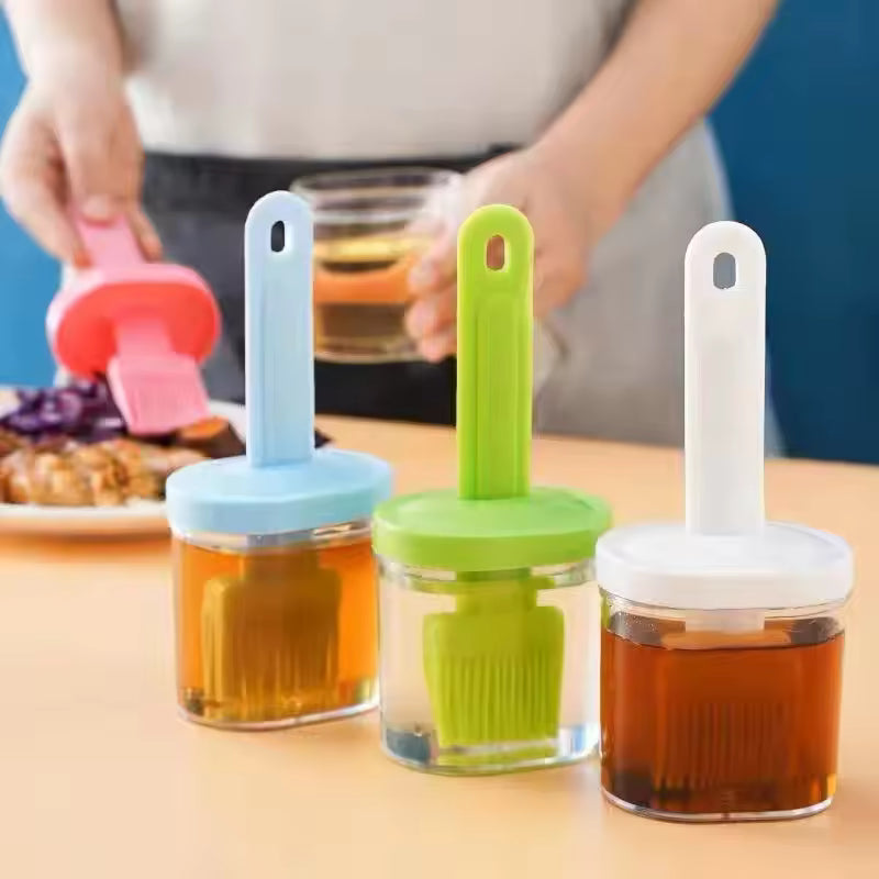 Upgrade Your Kitchen with a Dustproof, High-Temp Oil Brush & Bottle Set