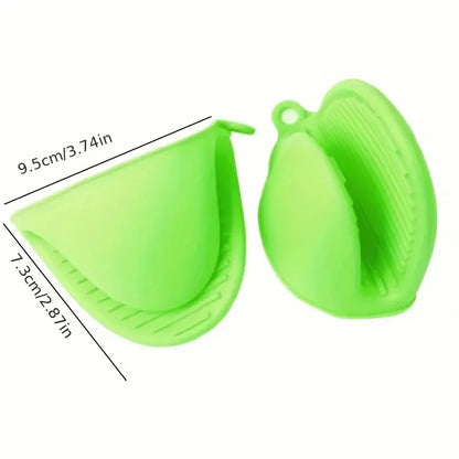 Silicone Pot Holder Gloves Pair Non-Slip Grip Anti-Scalding