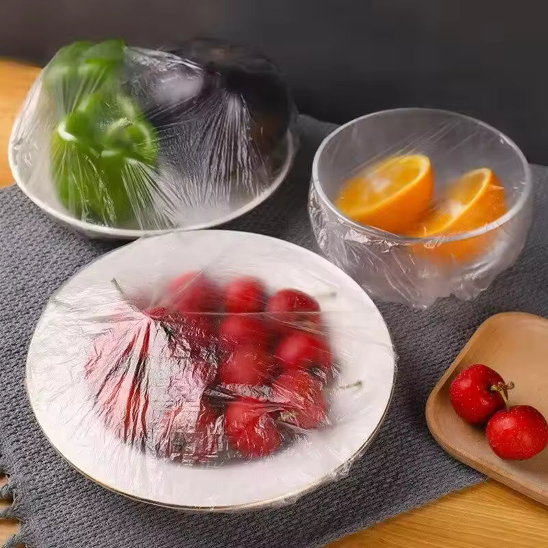 100-piece Reusable Disposable Food Cover Plastic Wrap Durable Elastic Food Lids for Bowls Elastic Plate Covers For Kitchen
