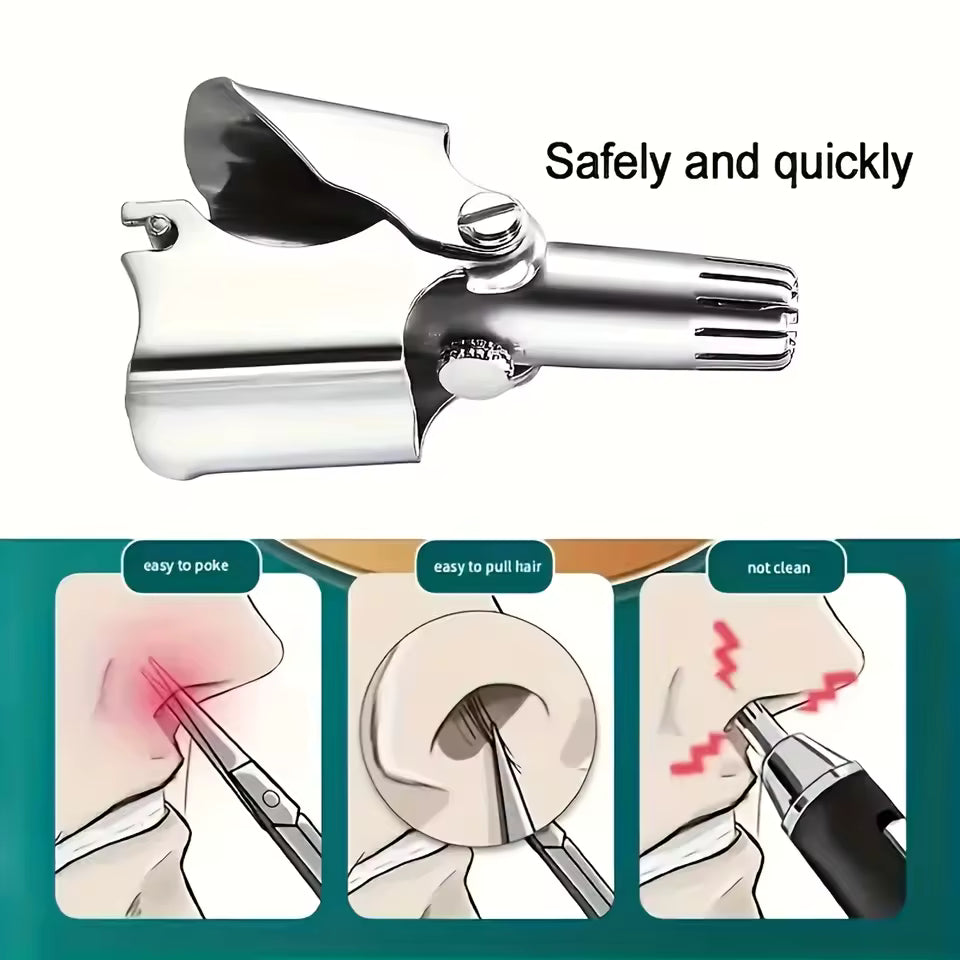 Nose Hair Trimmer - Stainless Steel - Manual Washable Portable