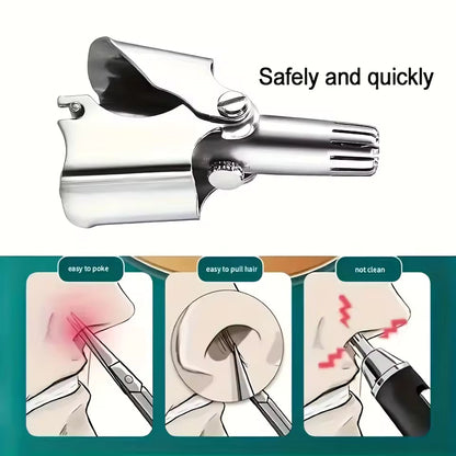 Nose Hair Trimmer - Stainless Steel - Manual Washable Portable