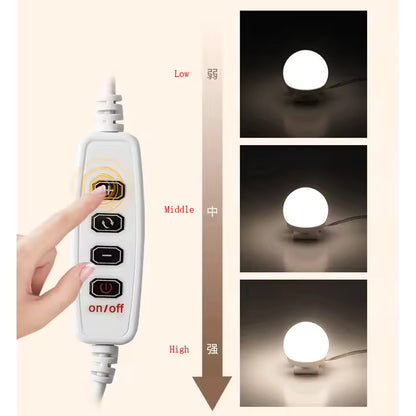 Illuminate Your Beauty: 3-Color 10 LED Bulbs Adjustabel LED Vanity Mirror Lights with USB Power