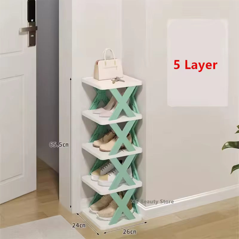 Maximize Your Entryway Space with a Stackable, 5-Layer Shoe Rack Organizer.