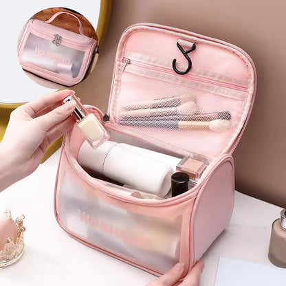 Multifunctional Cosmetic Bag - PVC+PU - Portable Waterproof Transparent Makeup Bag
