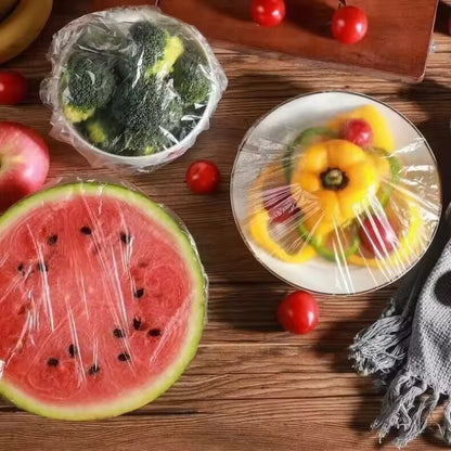 100-piece Reusable Disposable Food Cover Plastic Wrap Durable Elastic Food Lids for Bowls Elastic Plate Covers For Kitchen