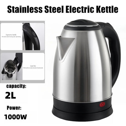 Electric Kettle 2L Hot Water Kettle Stainless Steel Electric Teapot Coffee Tea Beverage Boiler Electric Water Heater 220v