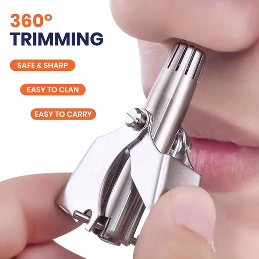 Nose Hair Trimmer - Stainless Steel - Manual Washable Portable