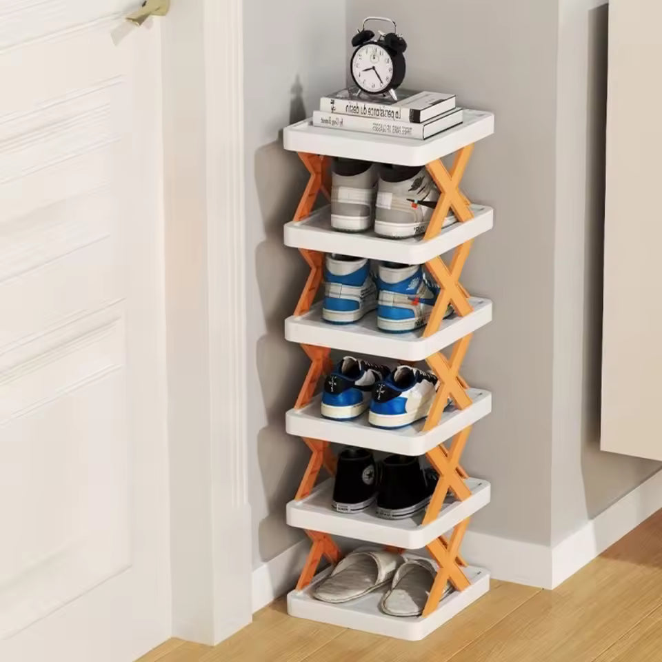 Maximize Your Entryway Space with a Stackable, 5-Layer Shoe Rack Organizer.